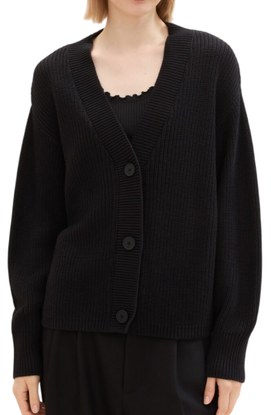 Кардиган прямого кроя женский / Черный / 46