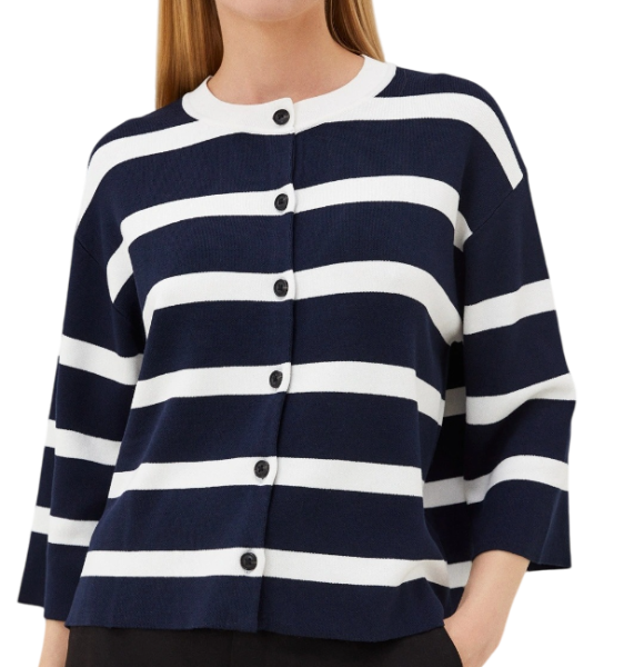 Кардиган в полоску женский / Синий / 42
