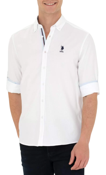 Рубашка с длинным рукавом мужская / Белый / 46