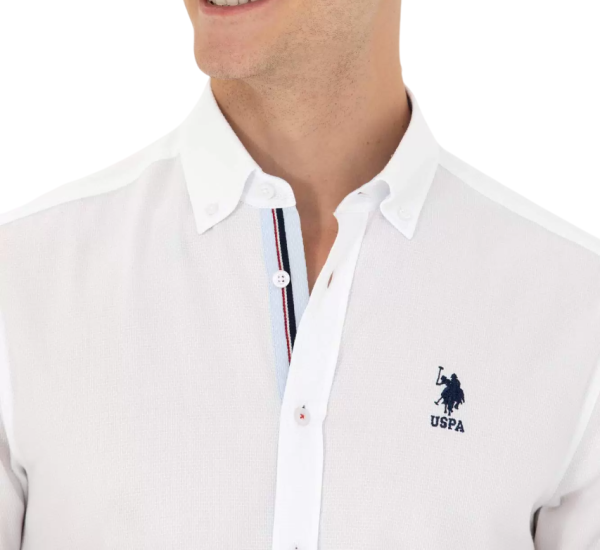 Рубашка с длинным рукавом мужская / Белый / 46