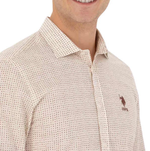 Рубашка с длинным рукавом мужская / Бежевый / 48