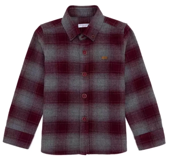 Рубашка в клетку для мальчика / Красный / 104