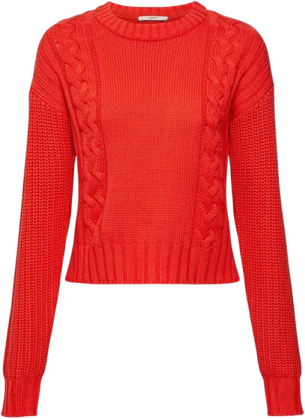 Джемпер с фактурным узором женский / Красный / 48