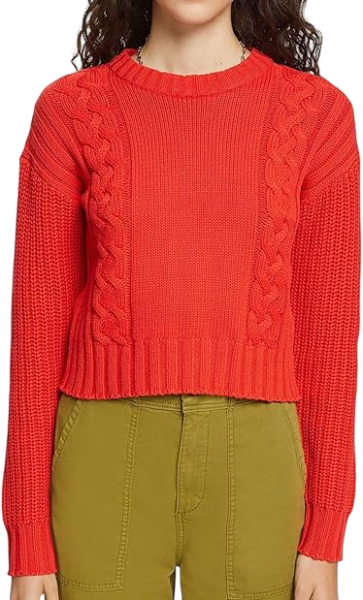 Джемпер с фактурным узором женский / Красный / 48