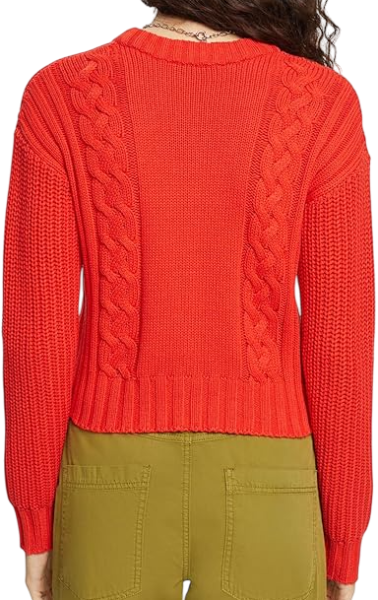 Джемпер с фактурным узором женский / Красный / 48