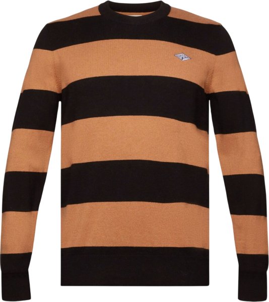 Пуловер в полоску мужской / Черный / 50
