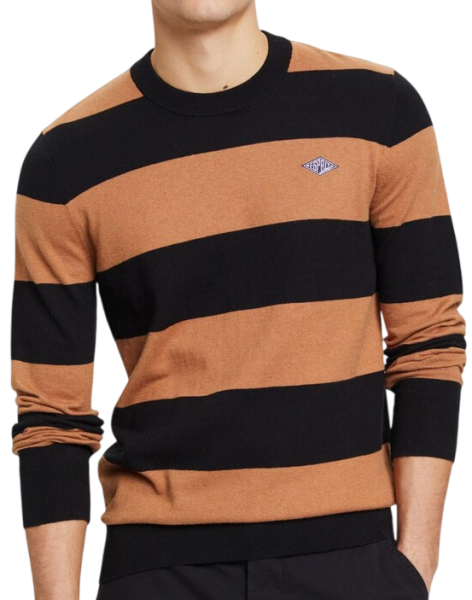 Пуловер в полоску мужской / Черный / 50