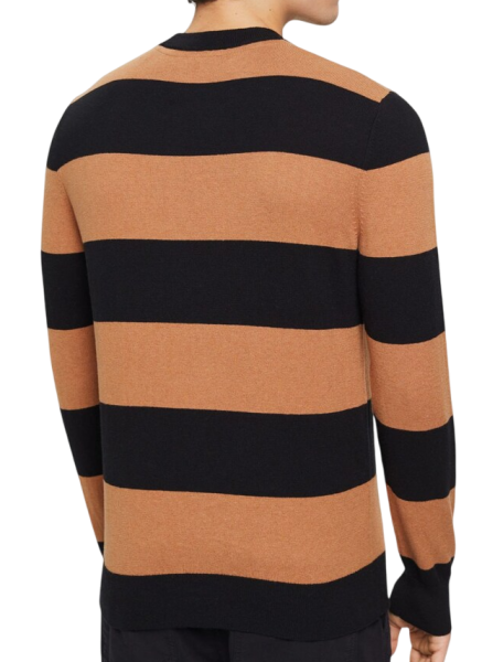 Пуловер в полоску мужской / Черный / 50