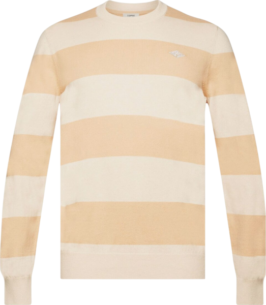 Пуловер в полоску мужской / Бежевый / 42