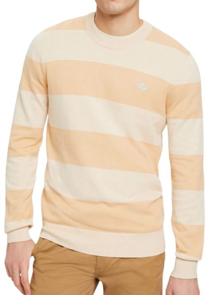 Пуловер в полоску мужской / Бежевый / 42