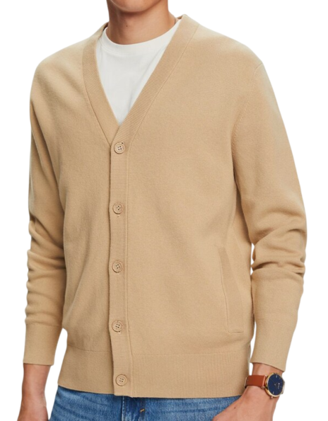 Кардиган прямого кроя мужской / Бежевый / 48