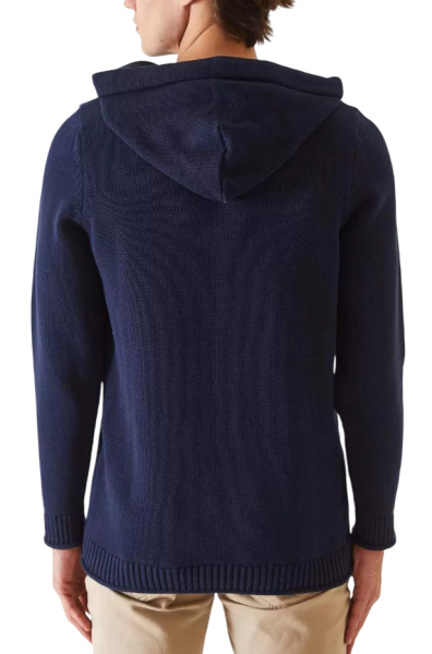 Джемпер с капюшоном мужской / Тёмно-синий / 52