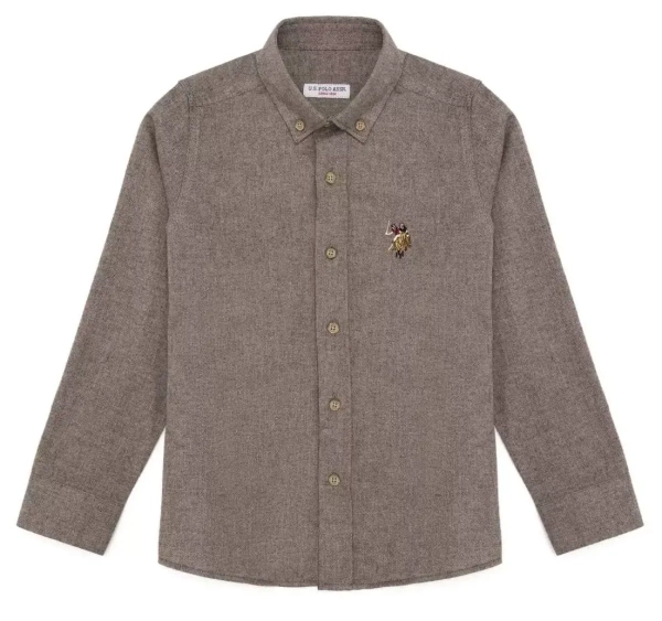 Рубашка с длинным рукавом для мальчика / Бежевый / 104