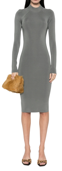 Платье с длинным рукавом женское / Серый / 40