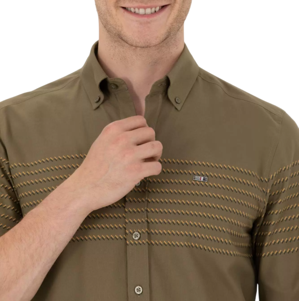Рубашка с длинным рукавом мужская / Хаки / 52