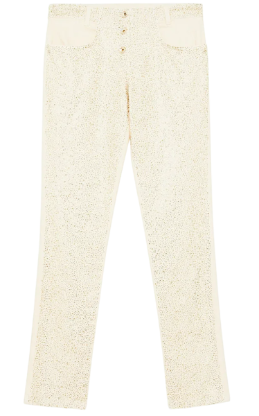 Джинсы со стразами женские / Белый / 42