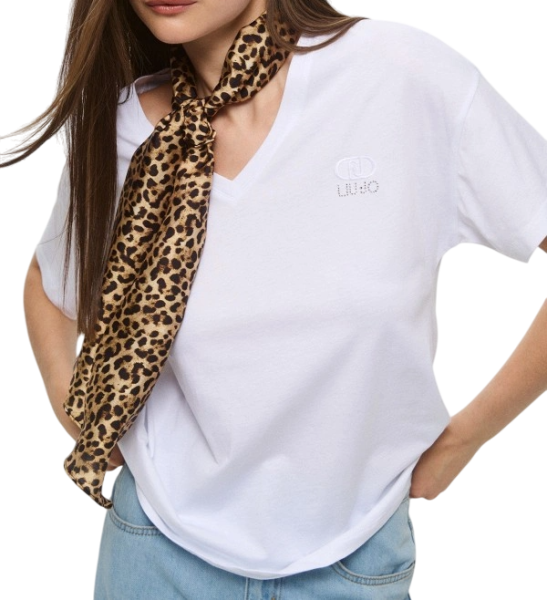 Футболка с V-образным вырезом женская / Белый / 40