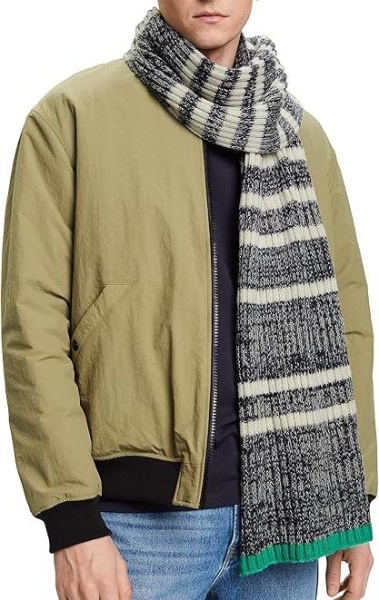 Шарф с принтом мужской / Черный / ONE SIZE