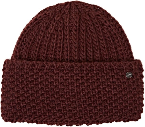 Шапка с фактурной вязкой женская / Бордовый / ONE SIZE