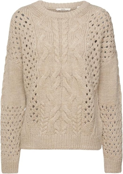 Джемпер с фактурной вязкой женский / Бежевый / 46