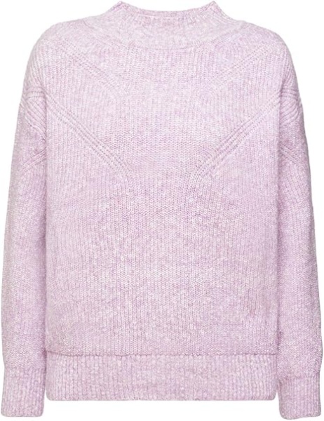 Джемпер с фактурной вязкой женский / Сиреневый / 48