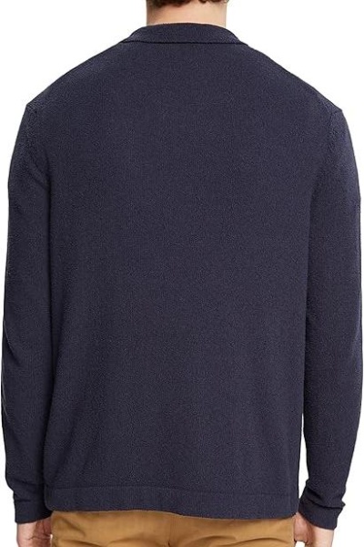 Поло с длинным рукавом мужское / Тёмно-синий / 46