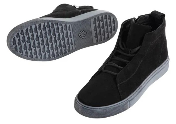 Ботинки из кожи мужские / Черный / 45