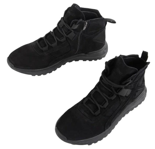 Ботинки из нубука мужские / Черный / 44