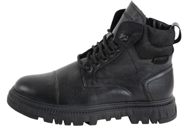 Ботинки из кожи мужские / Черный / 40