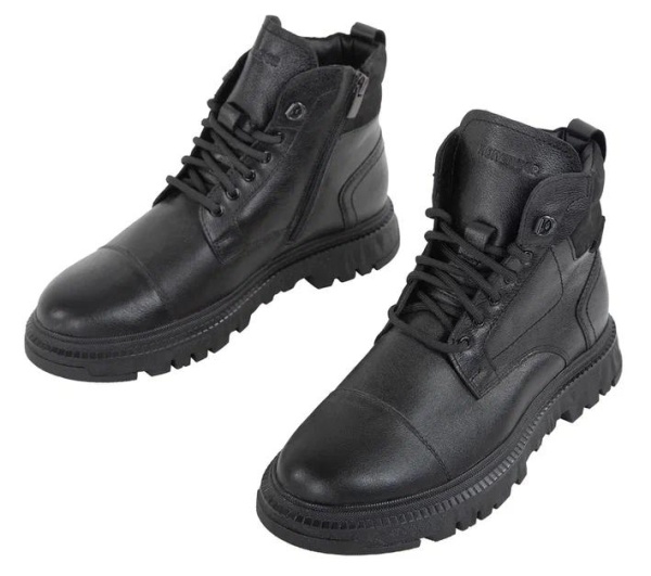 Ботинки из кожи мужские / Черный / 40