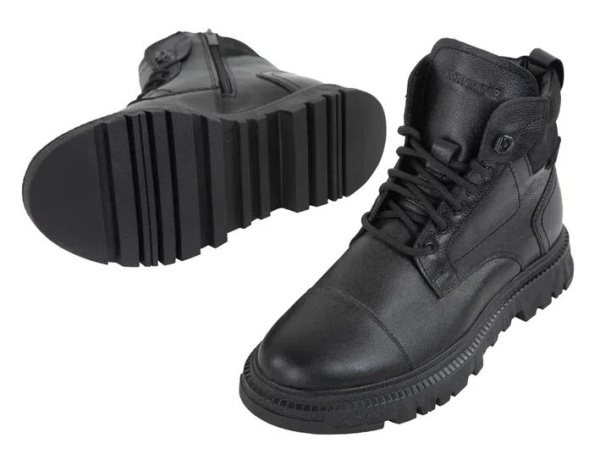 Ботинки из кожи мужские / Черный / 40