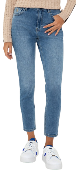 Джинсы укороченные женские / Голубой / 48