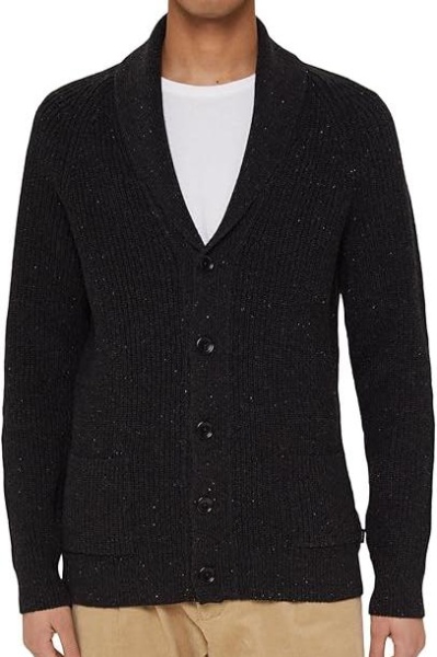 Кардиган приталенного кроя мужской / Черный / 48