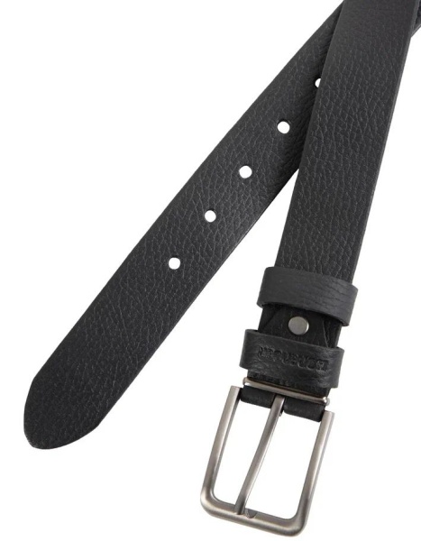 Ремень из кожи мужской / Черный / XL