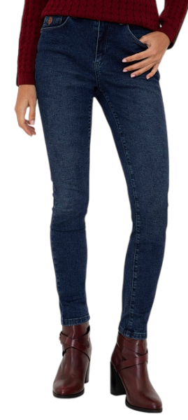 Джинсы зауженные женские / Тёмно-синий / 48