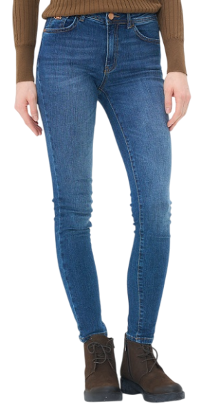 Джинсы зауженные женские / Синий / 48