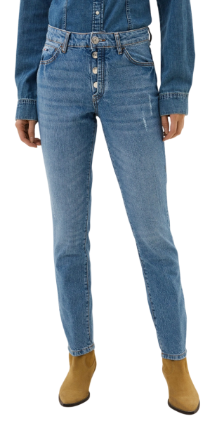 Джинсы зауженные женские / Синий / 48