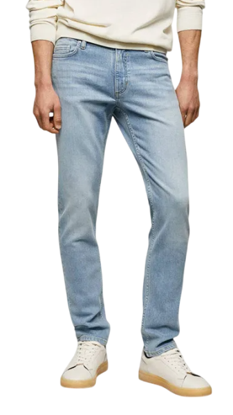 Джинсы зауженные мужские / Синий / 48