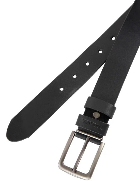 Ремень мужской из кожи / Черный / XL