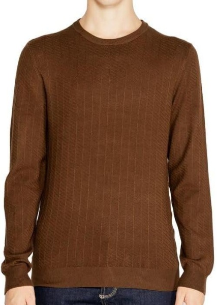 Пуловер прямого кроя мужской / Хаки / 50