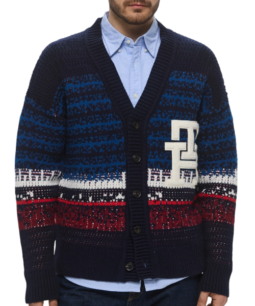 Кардиган с принтом мужской / Синий / 46