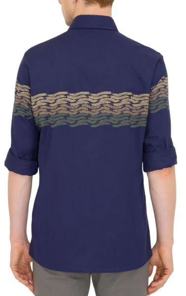 Рубашка с длинным рукавом мужская / Тёмно-синий / 46