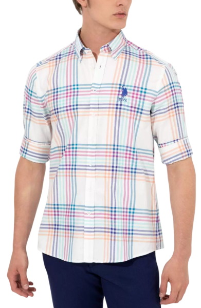 Рубашка с длинным рукавом мужская / Тёмно-синий / 44