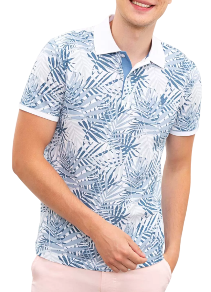 Поло с принтом мужское / Белый / 48