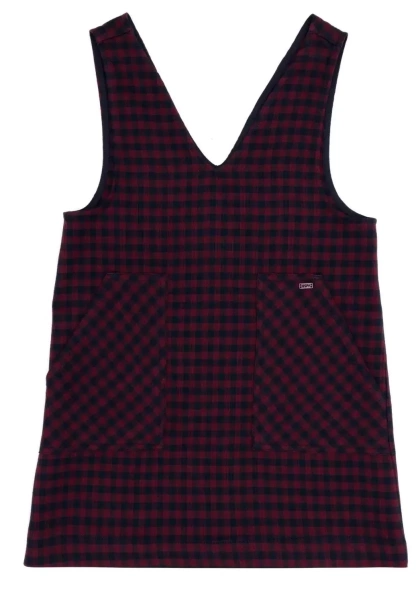 Сарафан в клетку для девочки / Тёмно-синий / 98