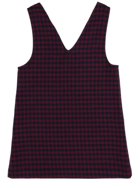 Сарафан в клетку для девочки / Тёмно-синий / 98