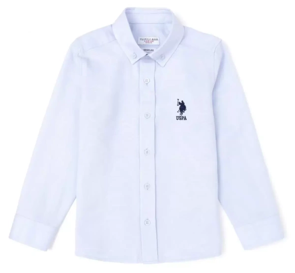 Рубашка с длинным рукавом для мальчика / Голубой / 98