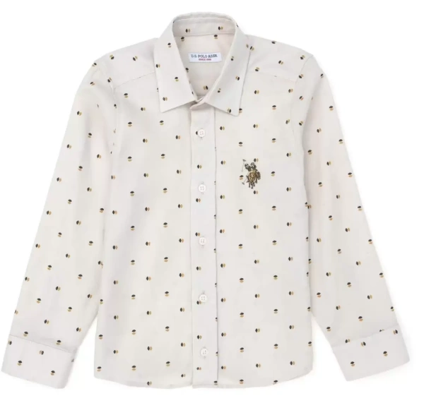 Рубашка с длинным рукавом для мальчика / Бежевый / 158