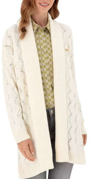 Кардиган удлиненный с рельефным узором женский / Бежевый / 50