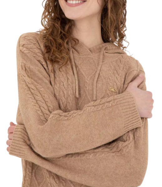 Джемпер фактурной вязки женский / Бежевый / 46